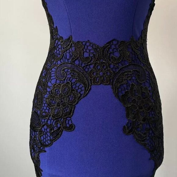 EUC Lipsy London Bandage Dress with Lace Detailing & Keyhole Back - Picture 3 of 9